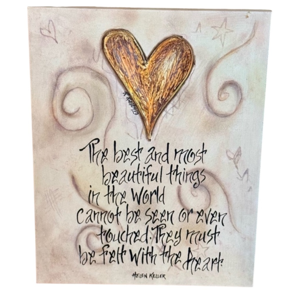 Canvas Art with Inspirational Hellen Keller Quote Designed by Rhonda Kullberg